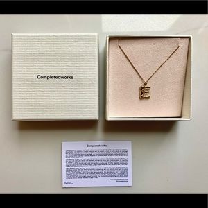Gold necklace - Letter E pendant - Completedworks